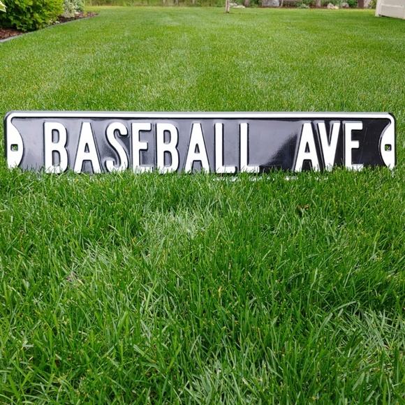 Street Signs Wall Art Metal Baseball Ave Street Sign Wall Decor